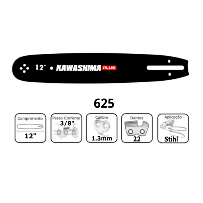 Sabre Kawashima PR 12" 3/8" 1.3MM 22D. (Importado)